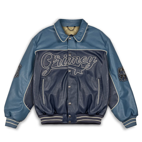 Grimey Wear Madrid Pu Leather Jacket Navy