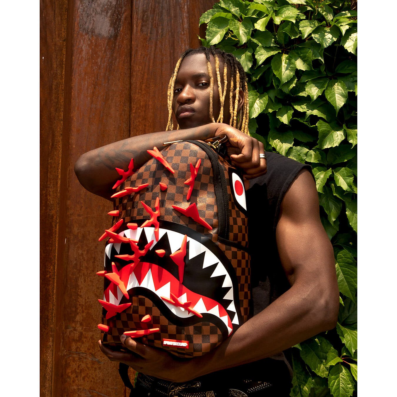 Sprayground Real 3D Ninja Stars Smashed Backpack (Dlxv) Brown