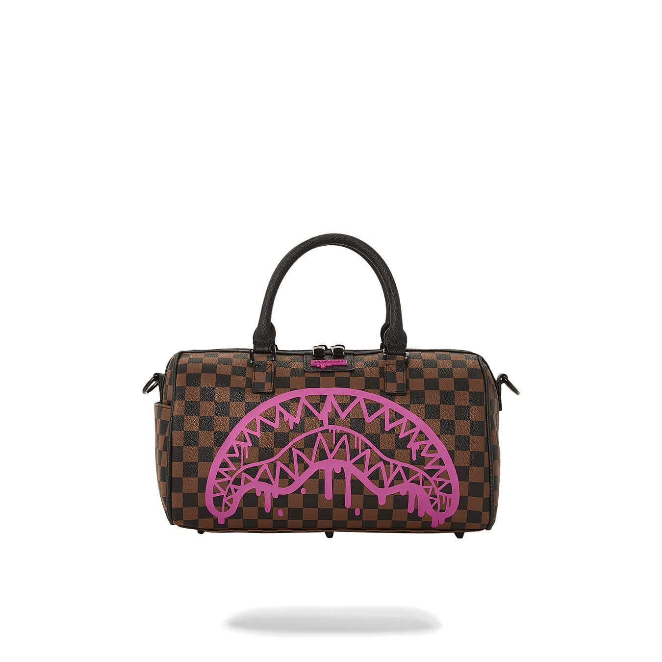Sprayground Pink Drip Brown Check The Artists Touch Mini Duffle Brown