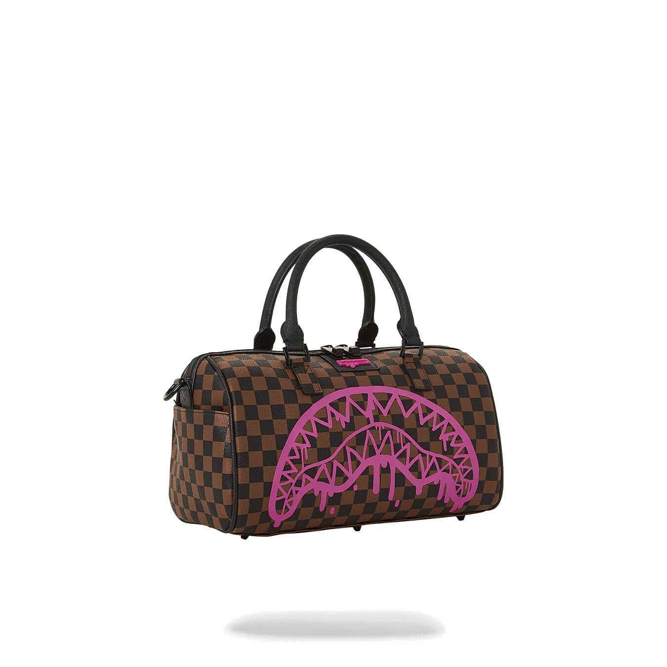 Sprayground Pink Drip Brown Check The Artists Touch Mini Duffle Brown