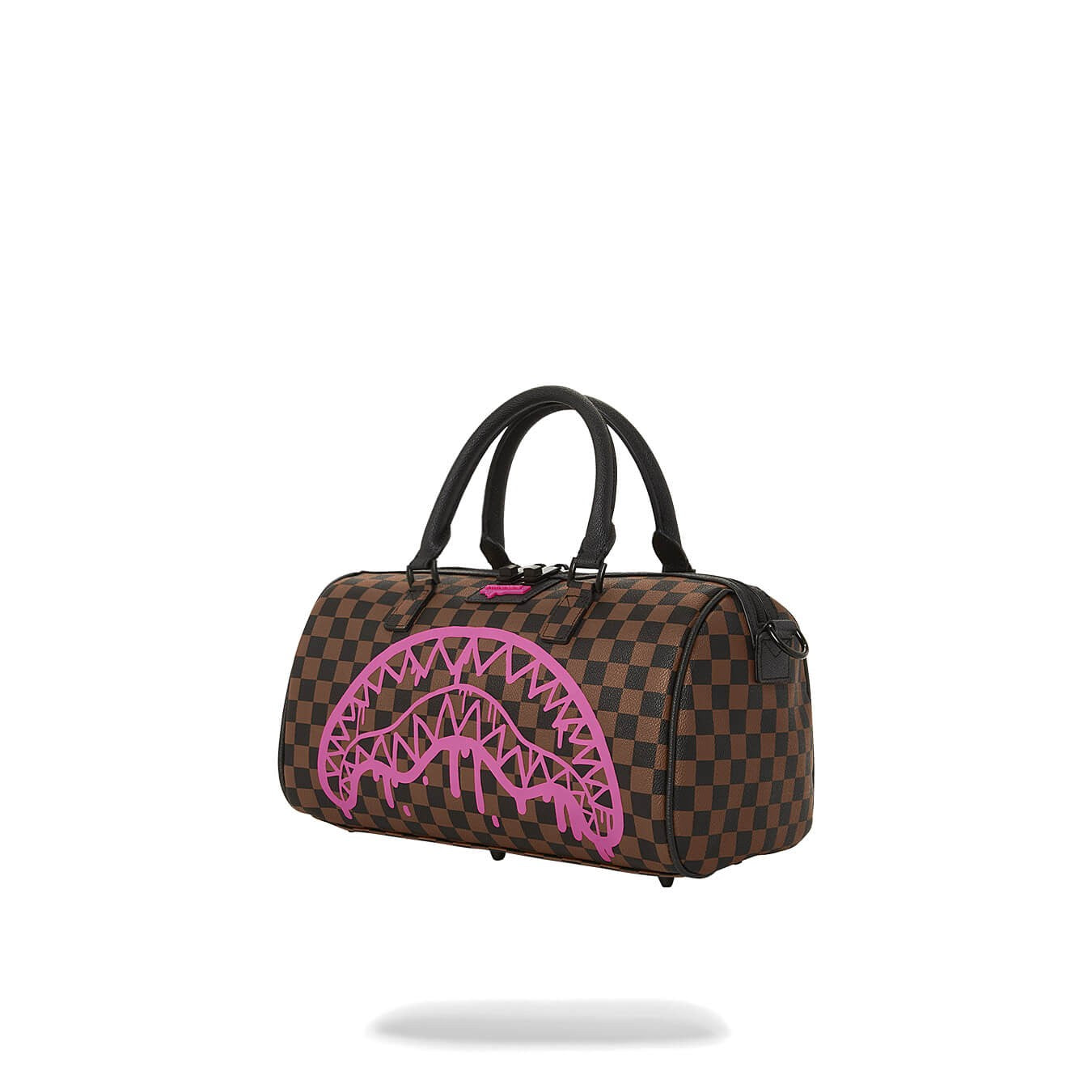 Sprayground Pink Drip Brown Check The Artists Touch Mini Duffle Brown