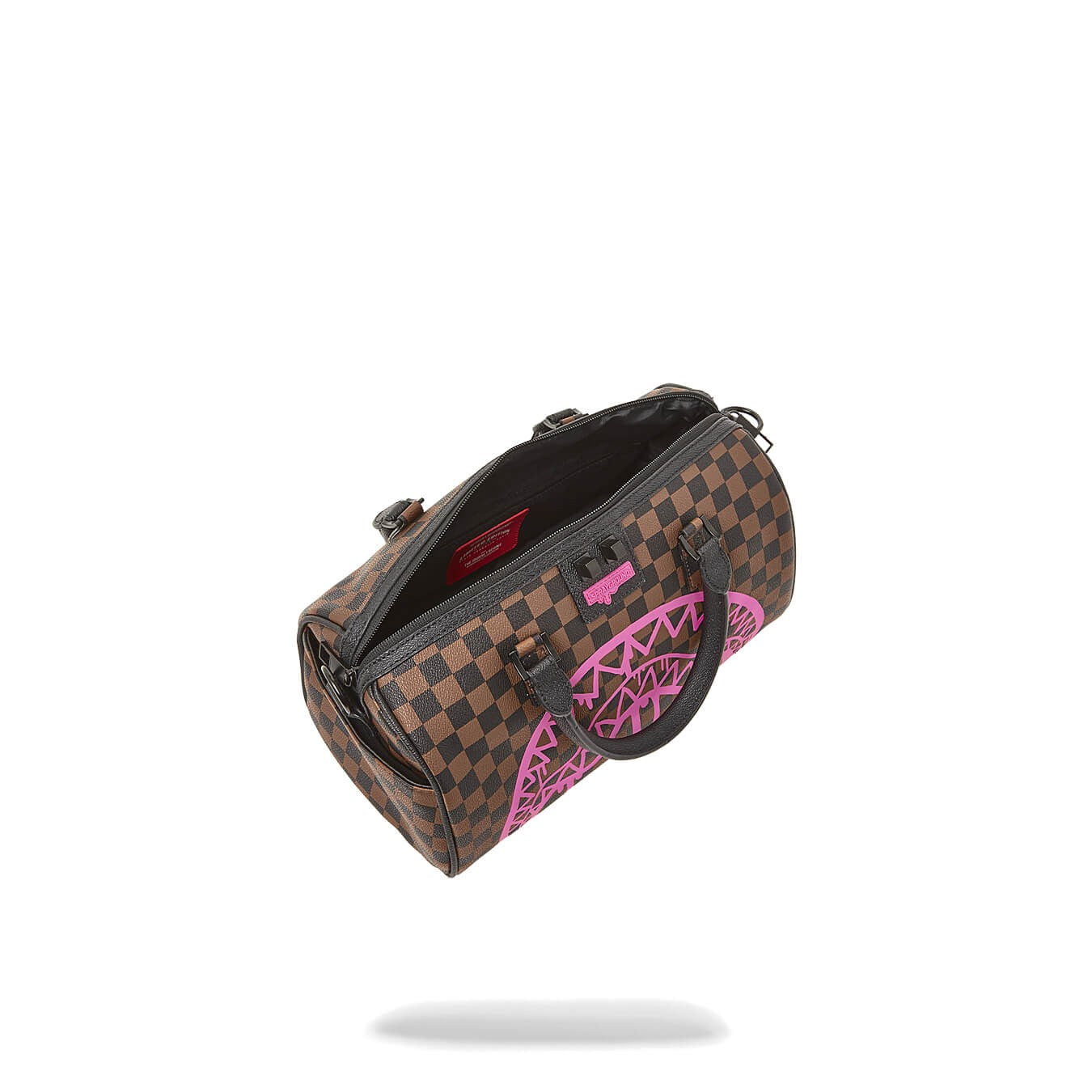 Sprayground Pink Drip Brown Check The Artists Touch Mini Duffle Brown