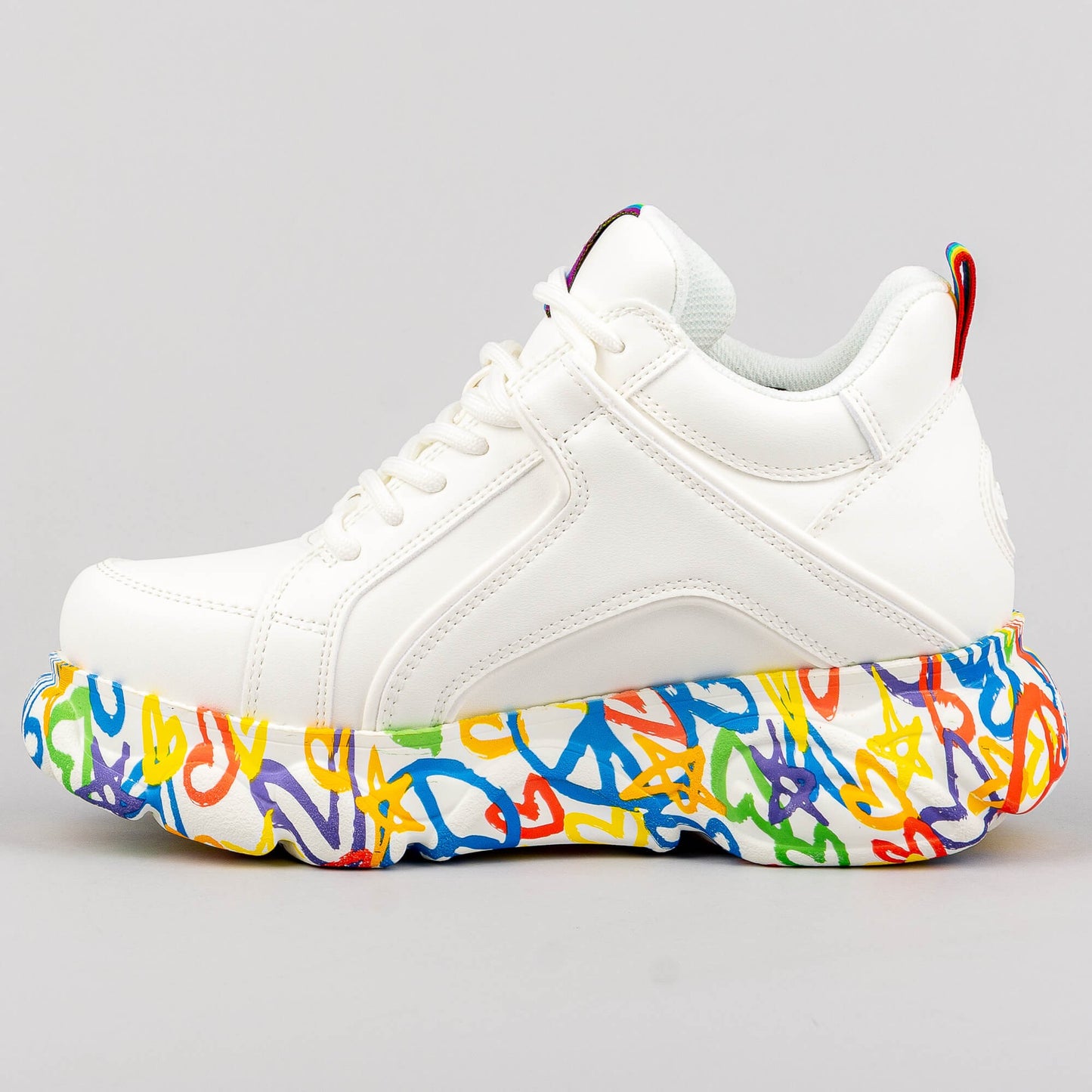 Dámske boty Buffalo Cld Corin Hearts White Vegan Nappa