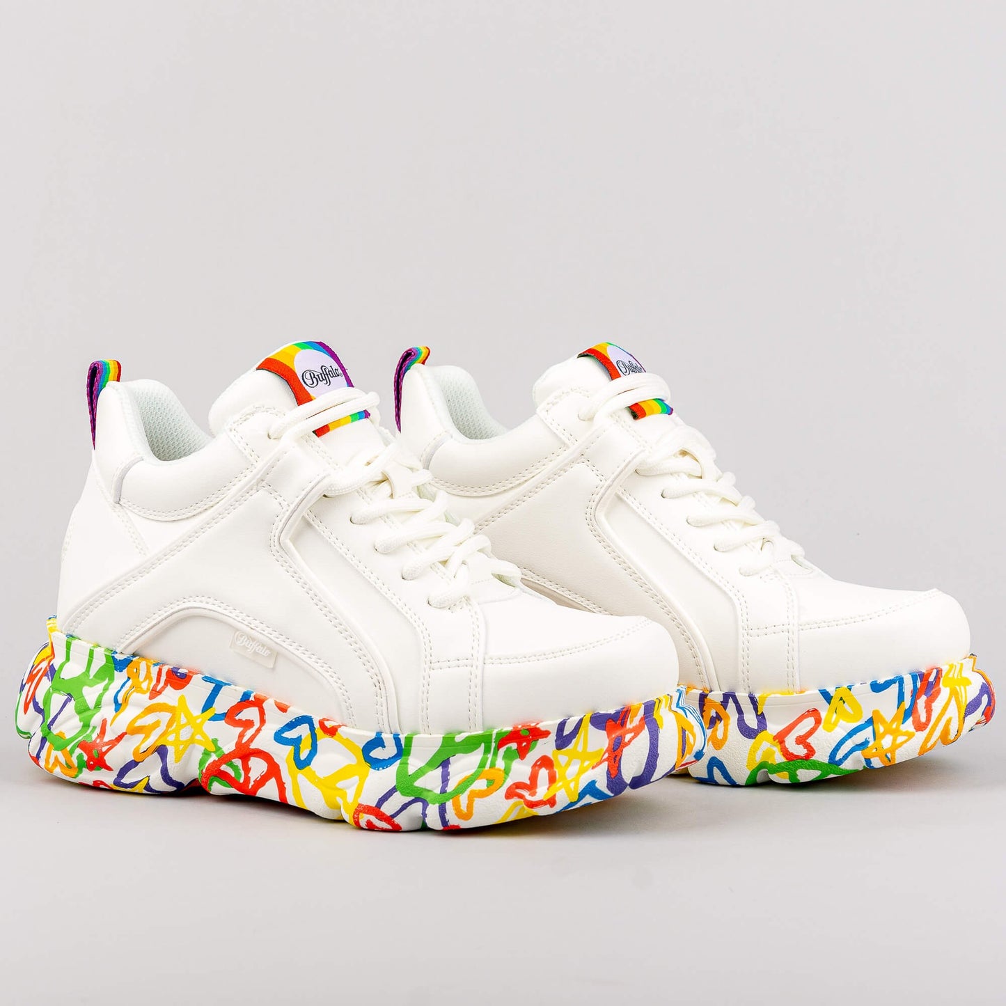 Dámske boty Buffalo Cld Corin Hearts White Vegan Nappa