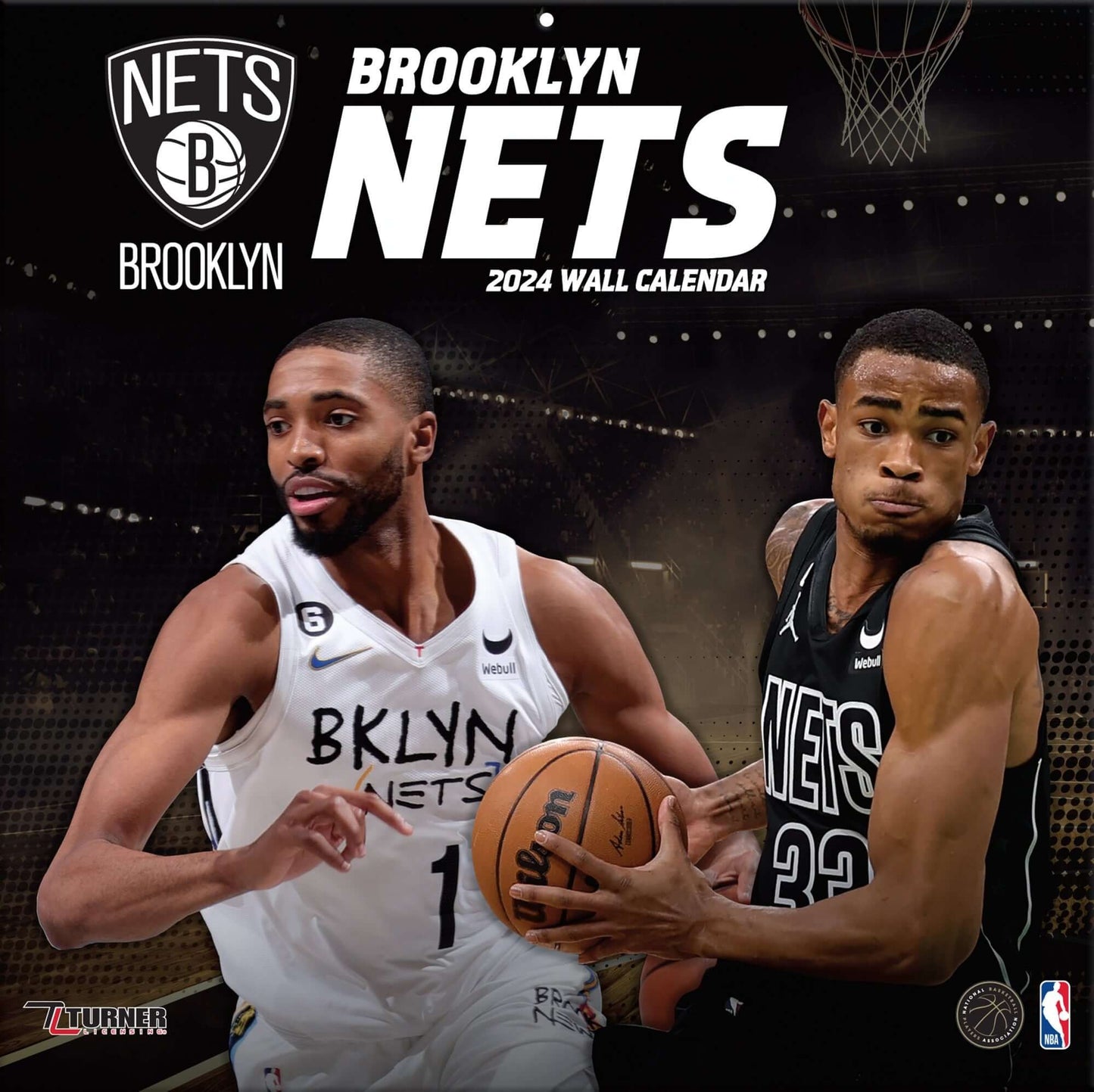 TURNER SPORTS NBA 2024 (30x60 cm) WALL CALENDAR BROOKLYN NETS