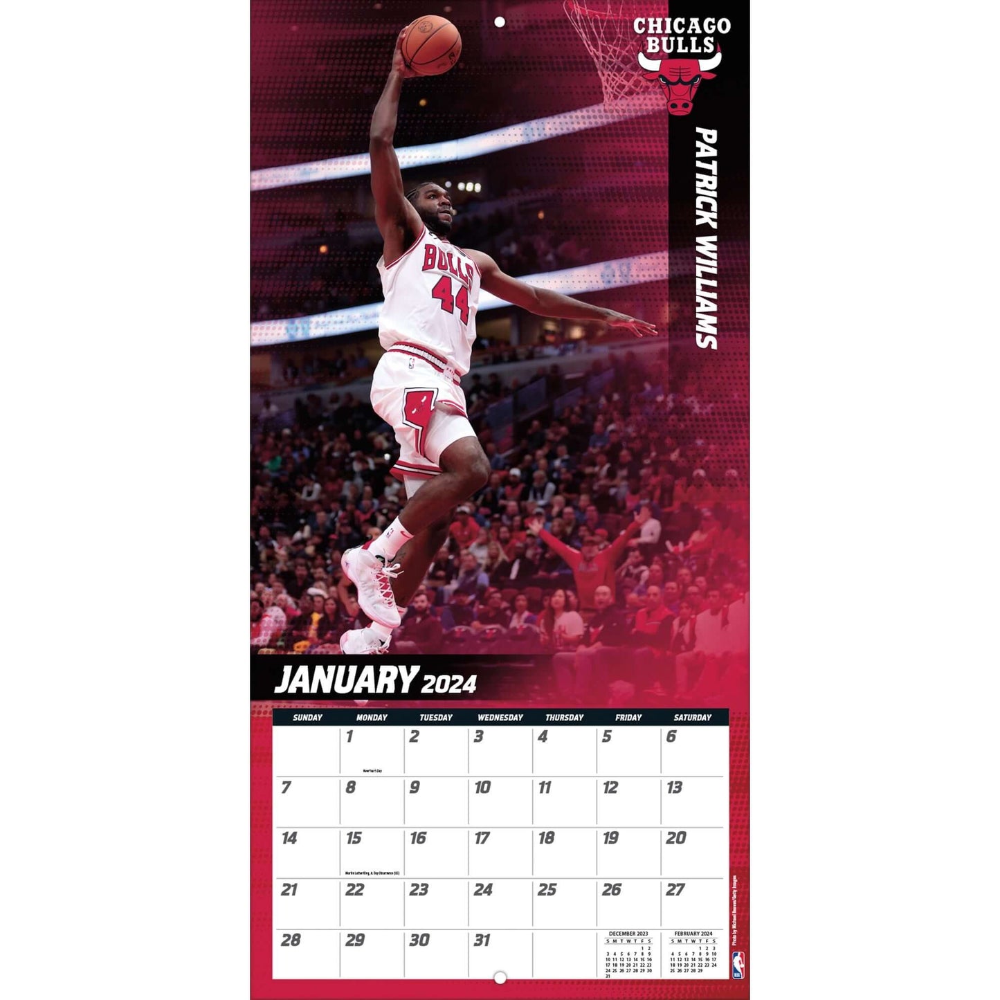 TURNER SPORTS NBA 2024 (30x60 cm) WALL CALENDAR CHICAGO BULLS