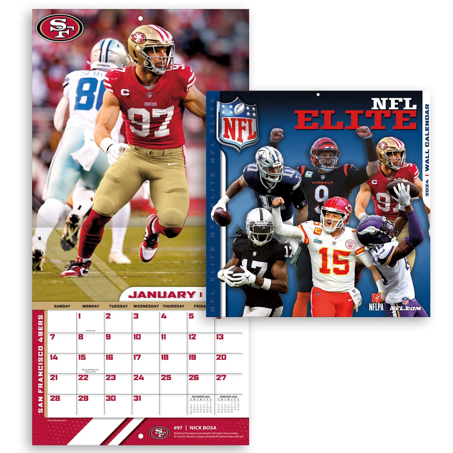 TURNER SPORTS NFL 2024 (30x60 cm) WALL CALENDAR NFL ELITE
