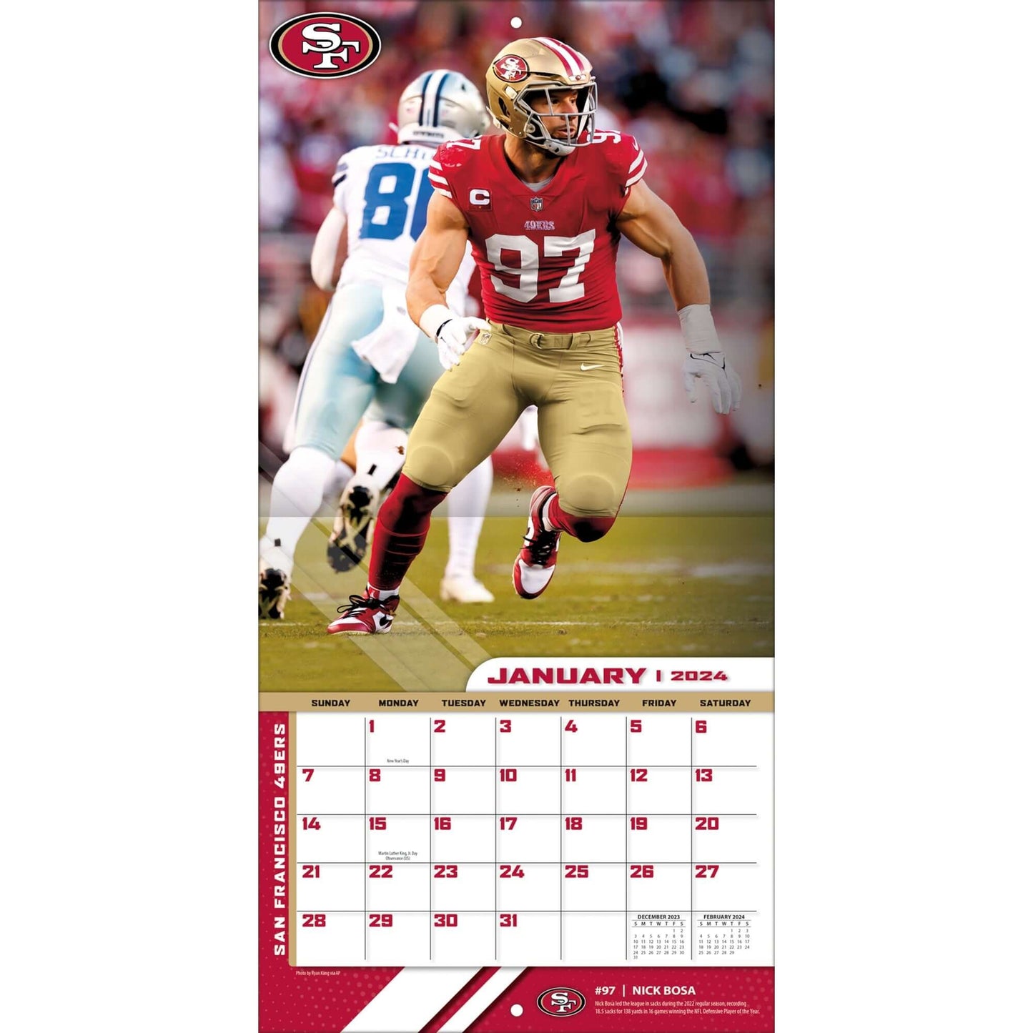 TURNER SPORTS NFL 2024 (30x60 cm) WALL CALENDAR NFL ELITE