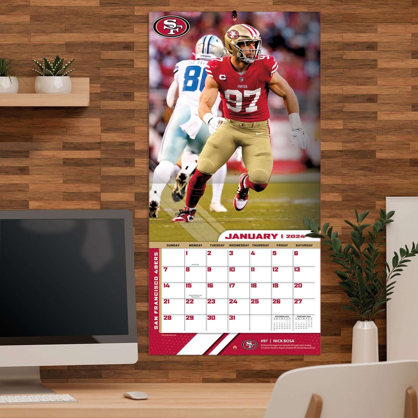 TURNER SPORTS NFL 2024 (30x60 cm) WALL CALENDAR NFL ELITE