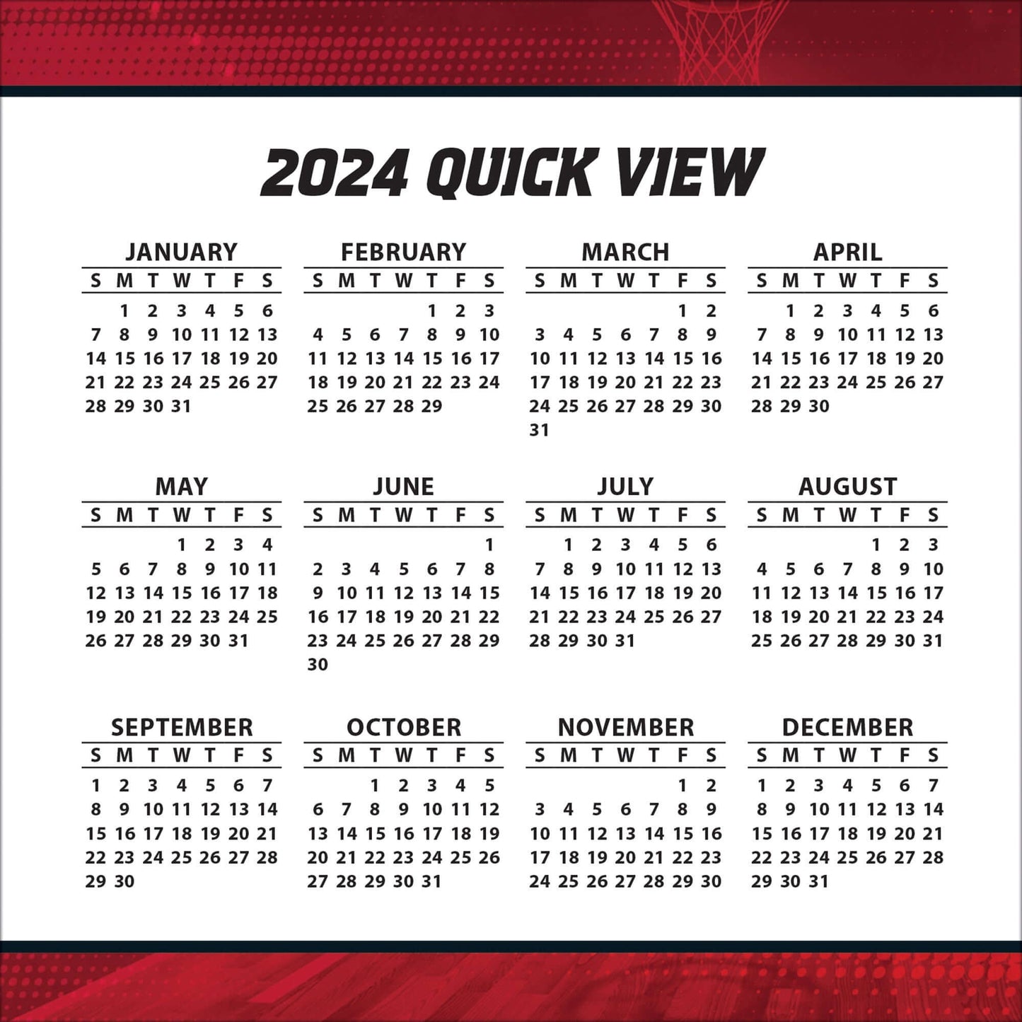 TURNER SPORTS NBA 2024 BOX CALENDAR CHICAGO BULLS