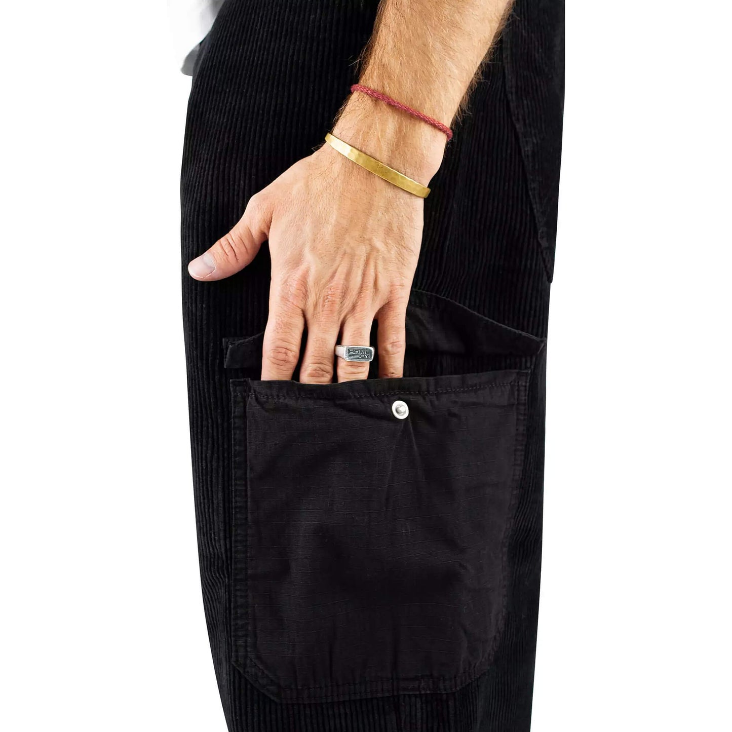 Menčestrové nohavice Homeboy x-tra ALIEN Cargo Cord BLACK čierne