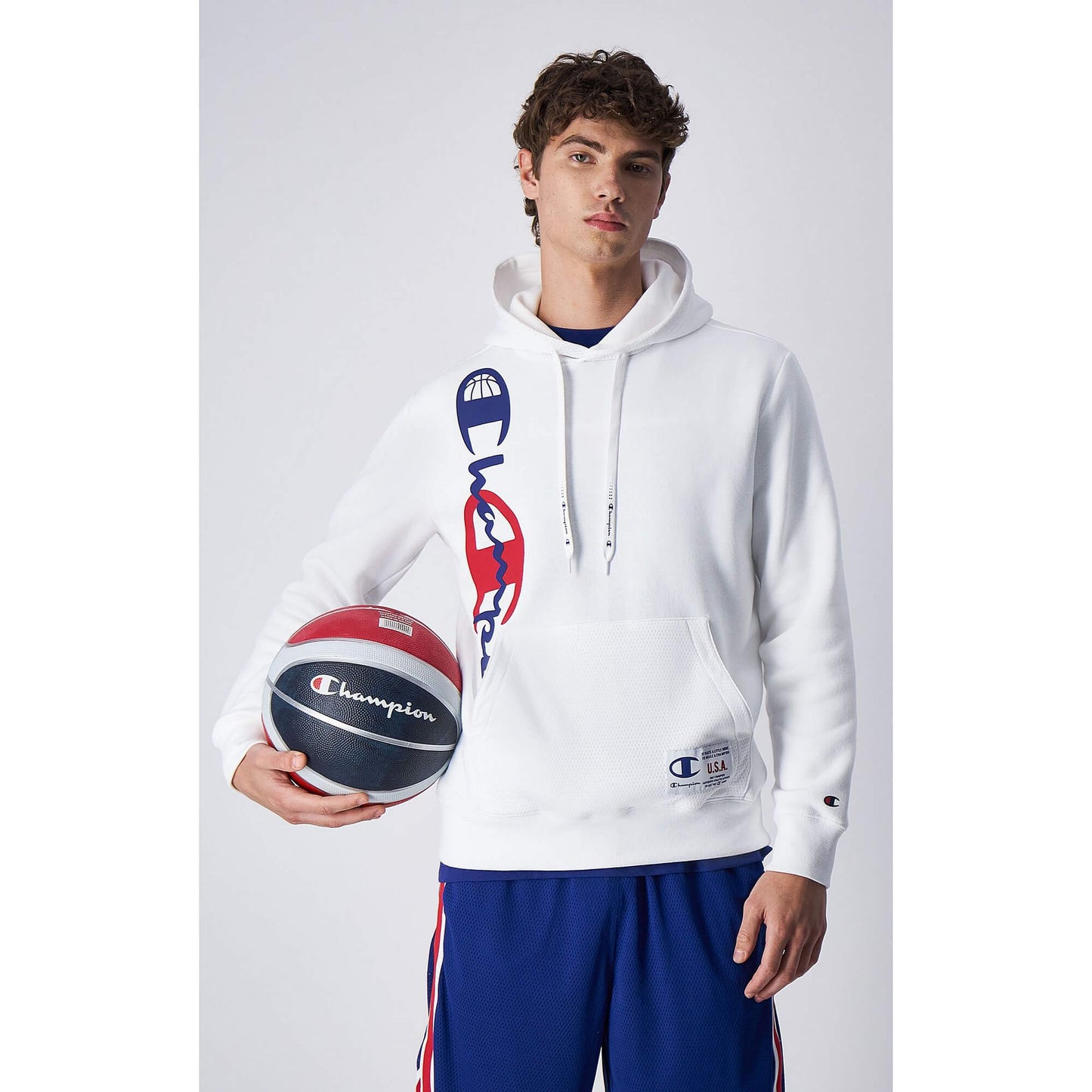Champion Basketball Hooded Sweatshirt White