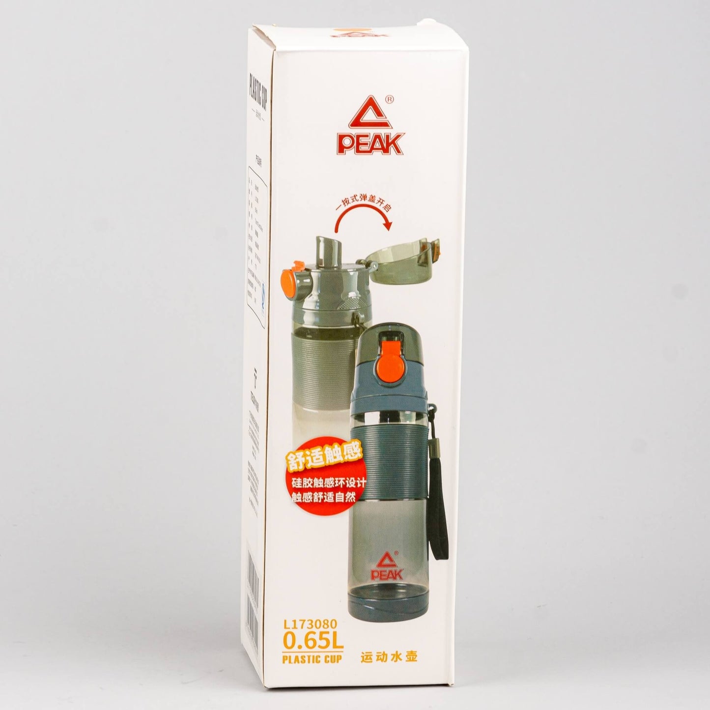 Priehľadná Športová fľaša Peak Tritan Bottle šedá/oranžová