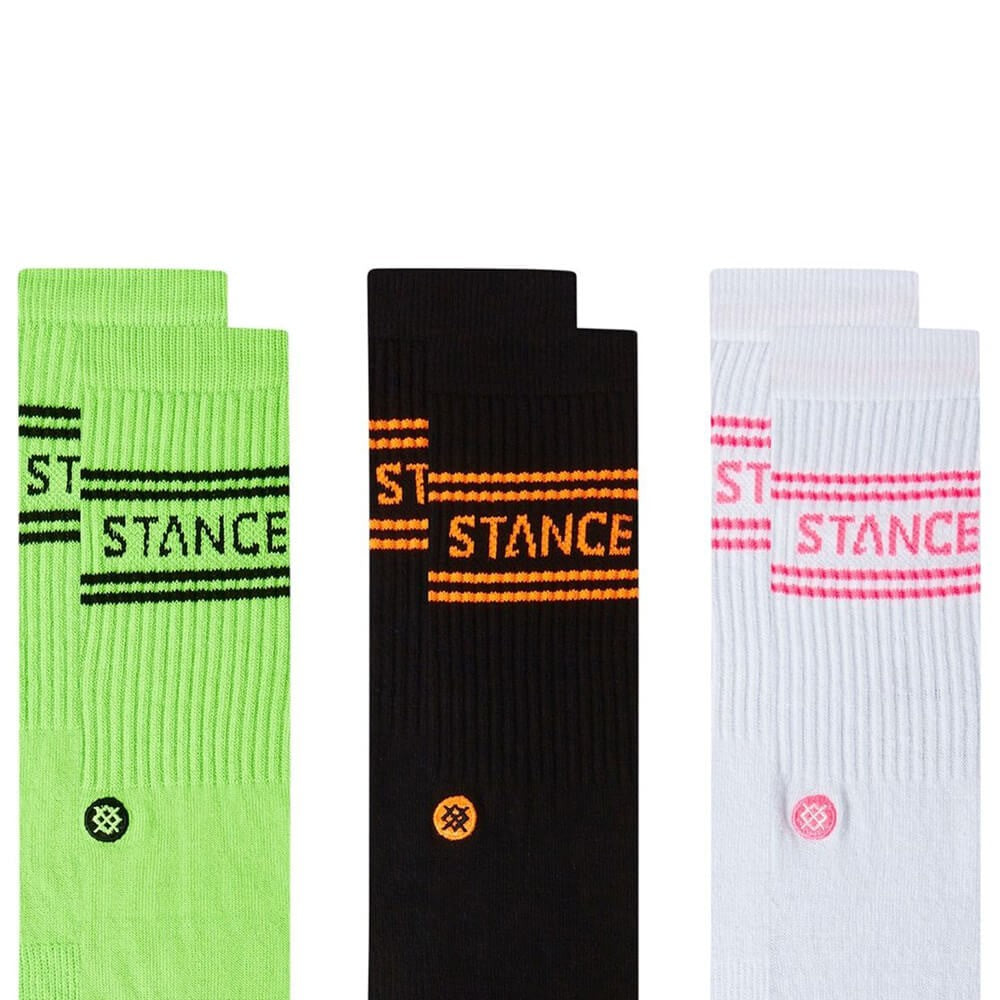 Ponožky STANCE BASIC 3 páry CREW biela/čierna/zelená