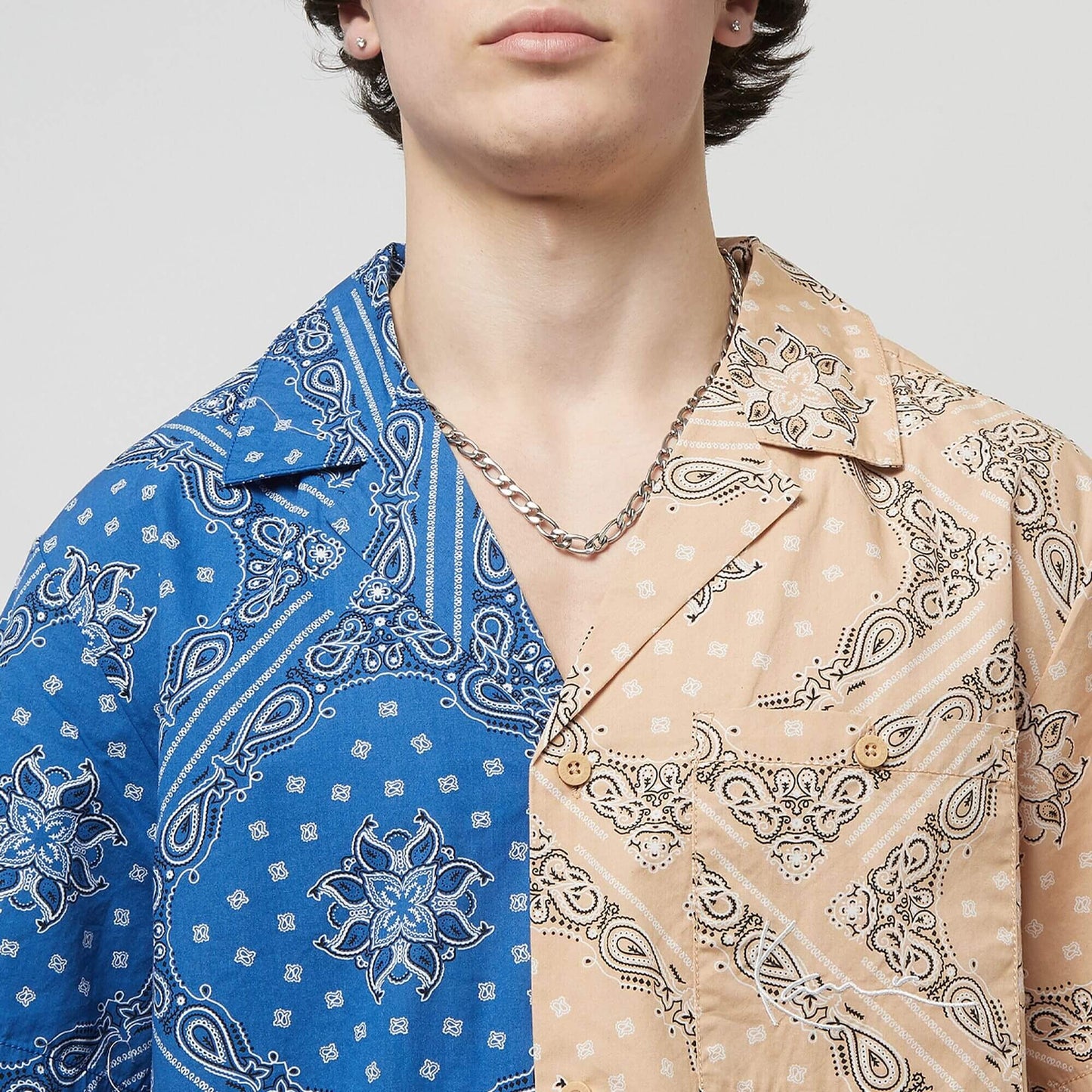 Košeľa Karl Kani Chest Signature Paisley Block Resort modrá