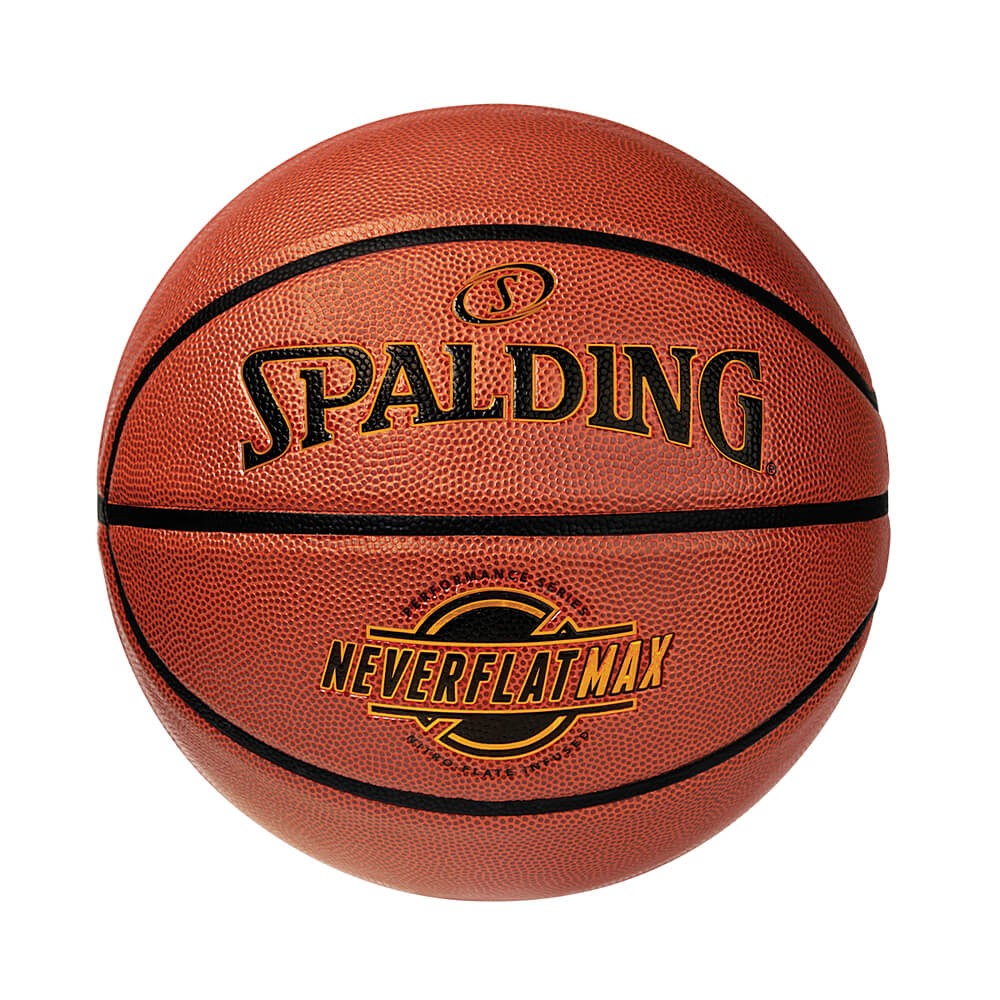 Spalding NeverFlat Elite Sz7 Composite Basketball - orange