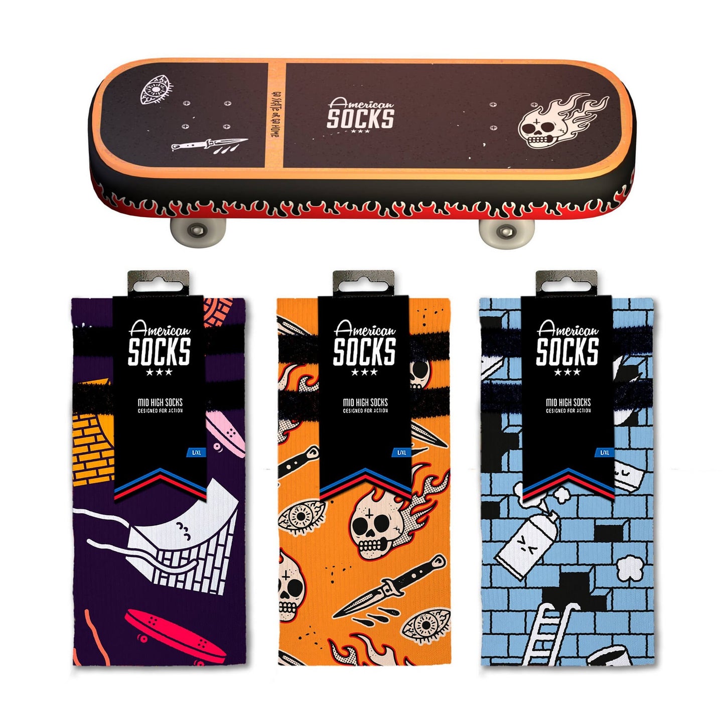 Ponožky American Socks v darčekovom balení Skateboard - Giftbox
