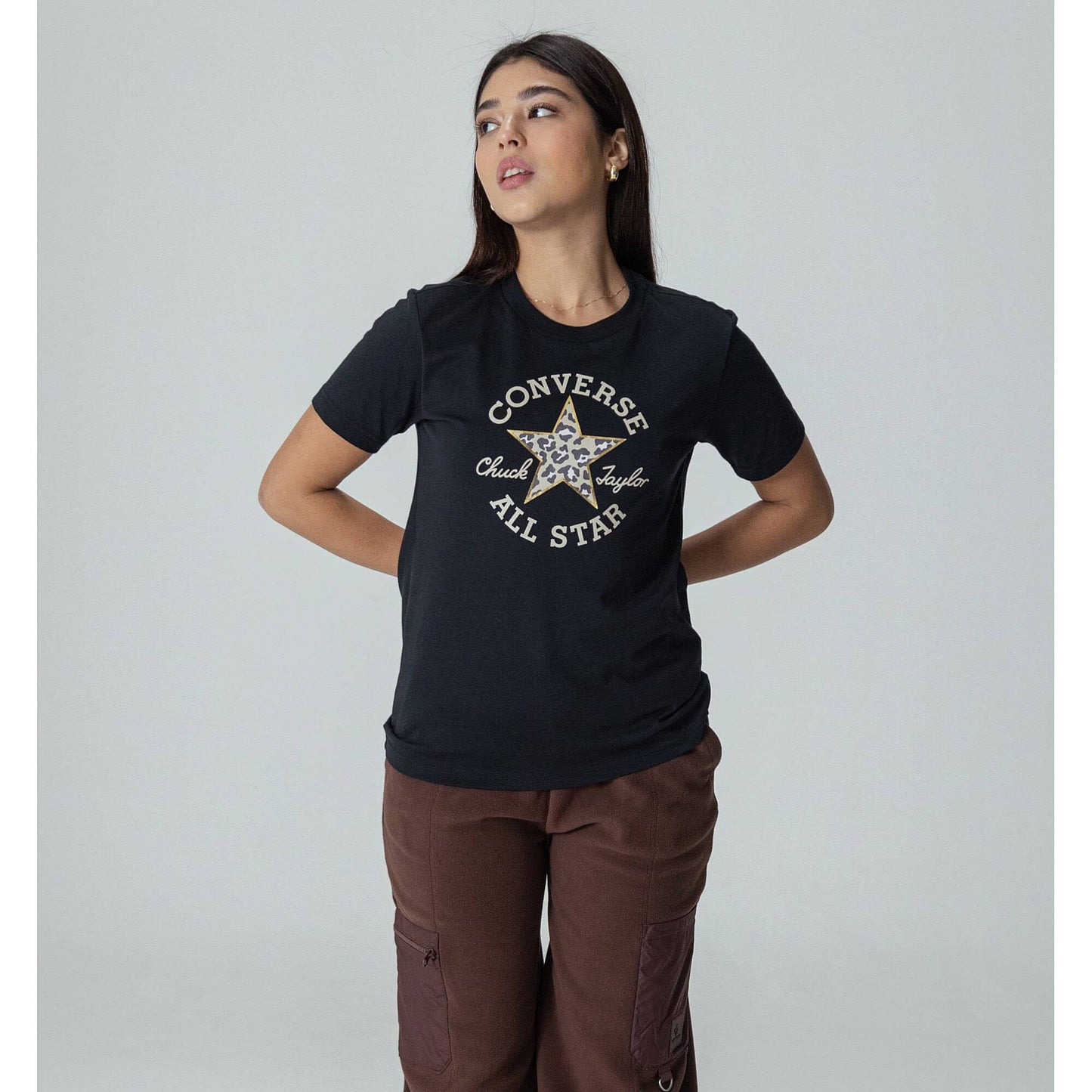 Converse Chuck Patch Leopard Infill Tee Black