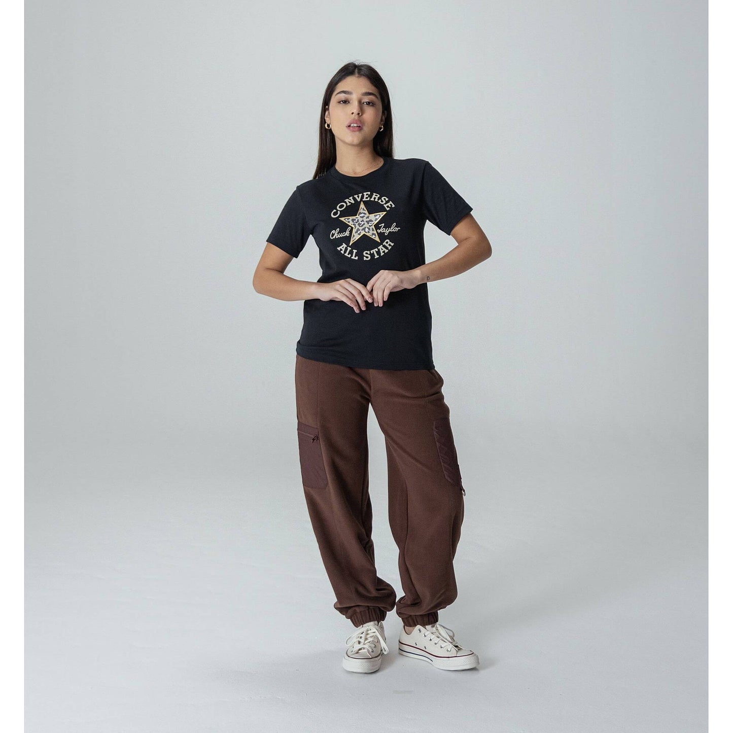 Converse Chuck Patch Leopard Infill Tee Black