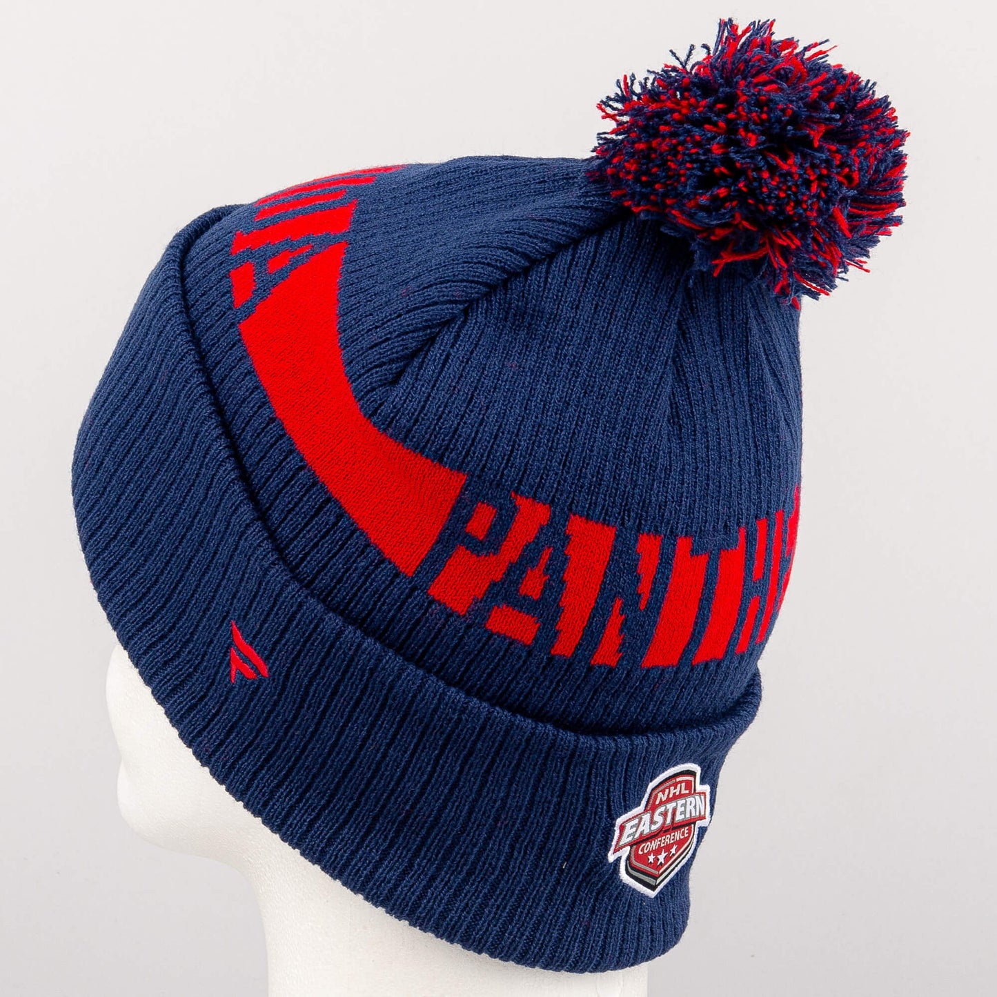 Zimná čiapka s brmbolcom Fanatics NHL Fundamental Beanie Cuff with Pom Florida Panthers tmavomodrá/červená
