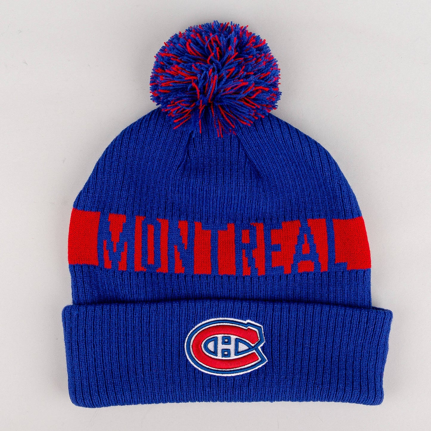 Zimná čiapka s brmbolcom Fanatics NHL Fundamental Beanie Cuff with Pom Montreal Canadiens tmavomodrá
