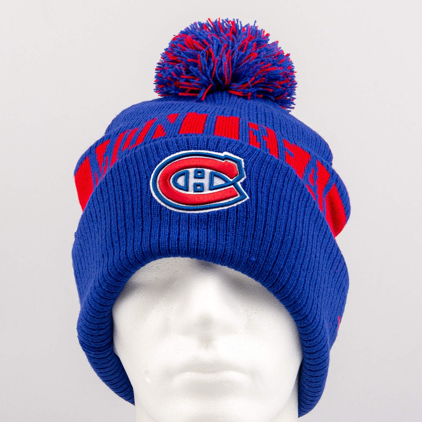 Zimná čiapka s brmbolcom Fanatics NHL Fundamental Beanie Cuff with Pom Montreal Canadiens tmavomodrá