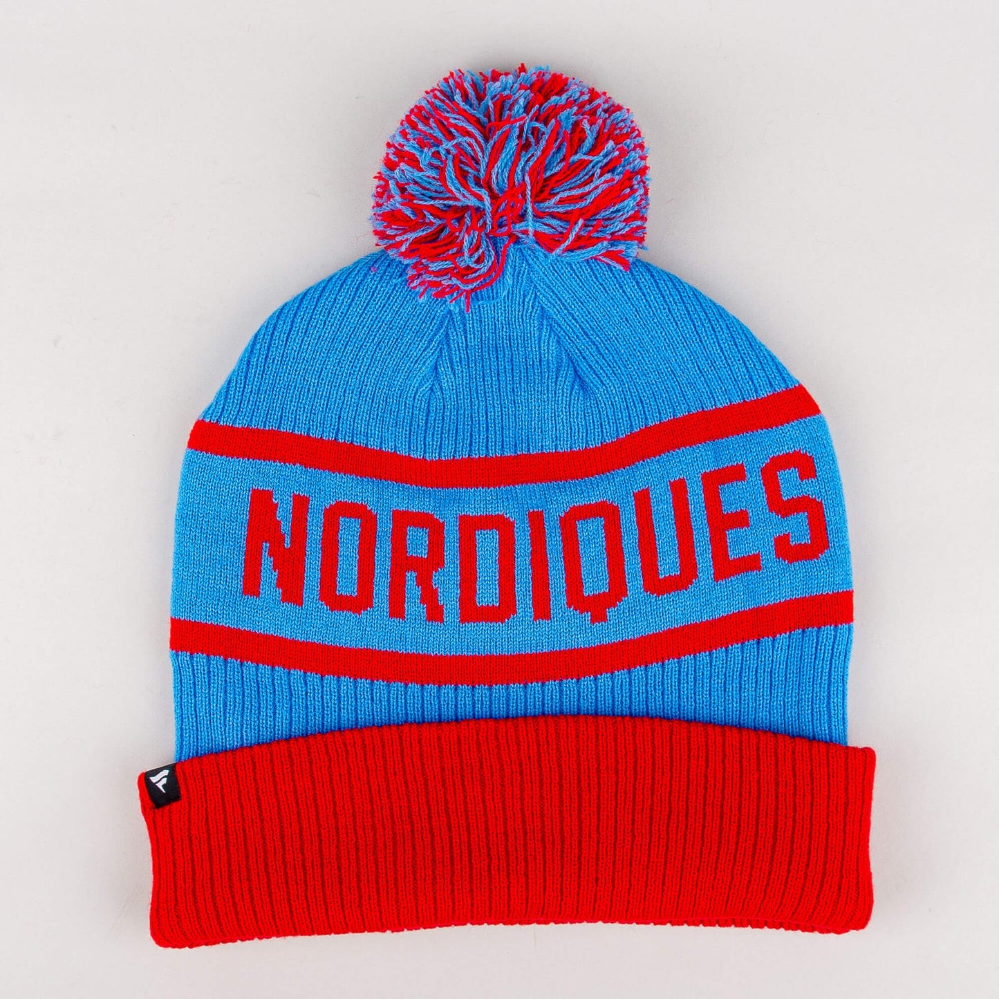 Zimná čiapka s brmbolcom Fanatics NHL Heritage Beanie Cuff with Pom Quebec Nordiques modrá/červená