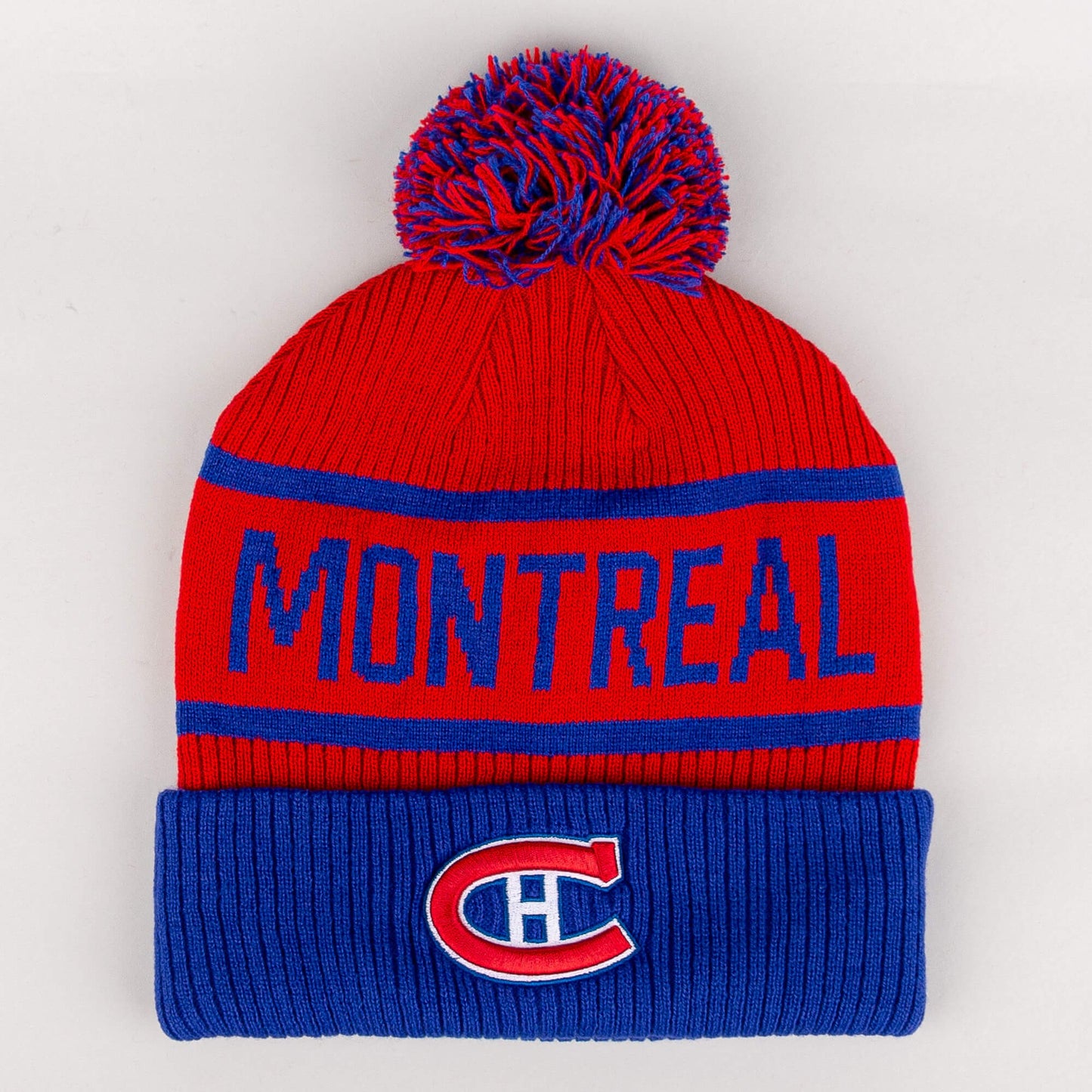 Zimná čiapka s brmbolcom Fanatics NHL Heritage Beanie Cuff with Pom Montreal Canadiens červená