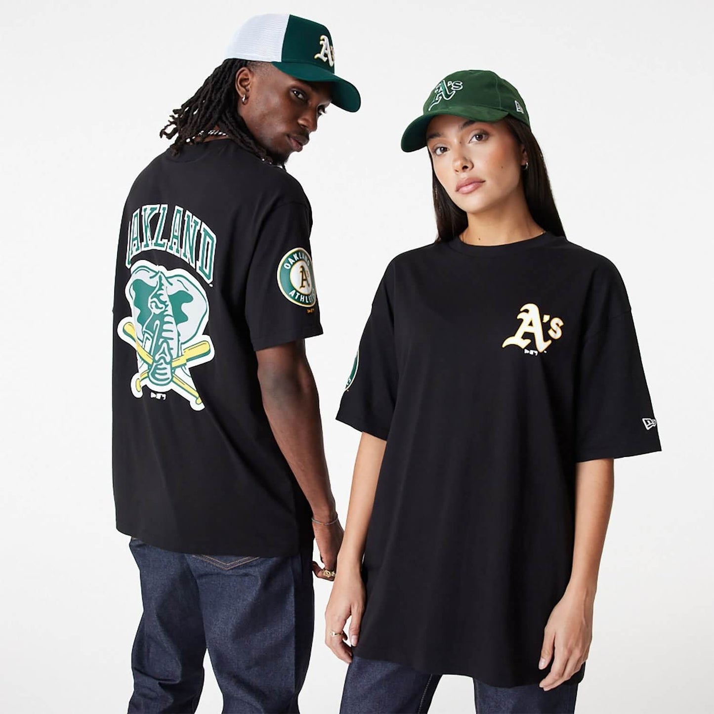 New Era MLB Oakland Athletics MLB Large Logo Oversized Black T-Shirt Black