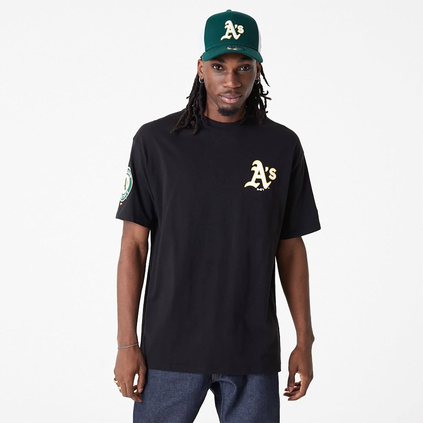 New Era MLB Oakland Athletics MLB Large Logo Oversized Black T-Shirt Black