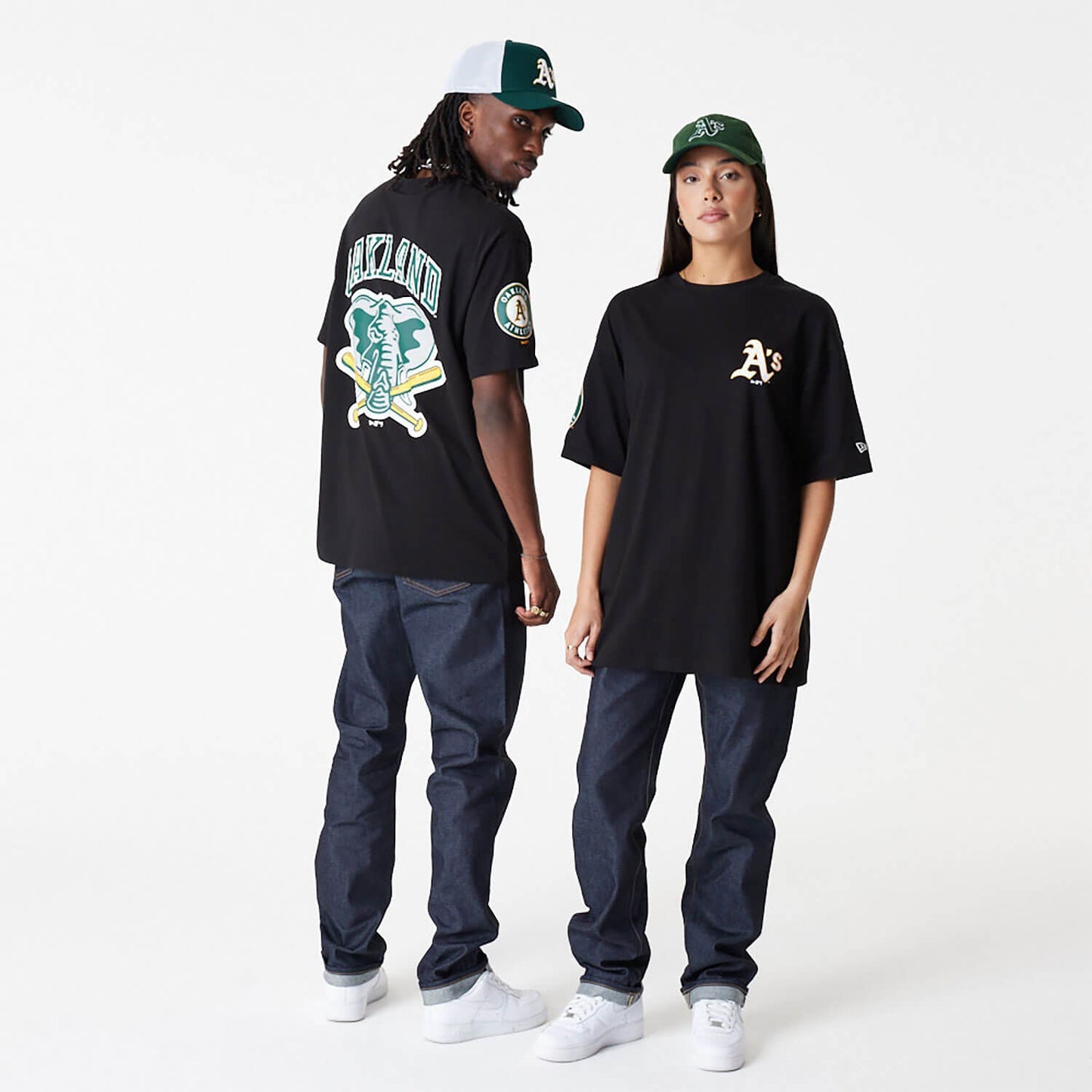 New Era MLB Oakland Athletics MLB Large Logo Oversized Black T-Shirt Black