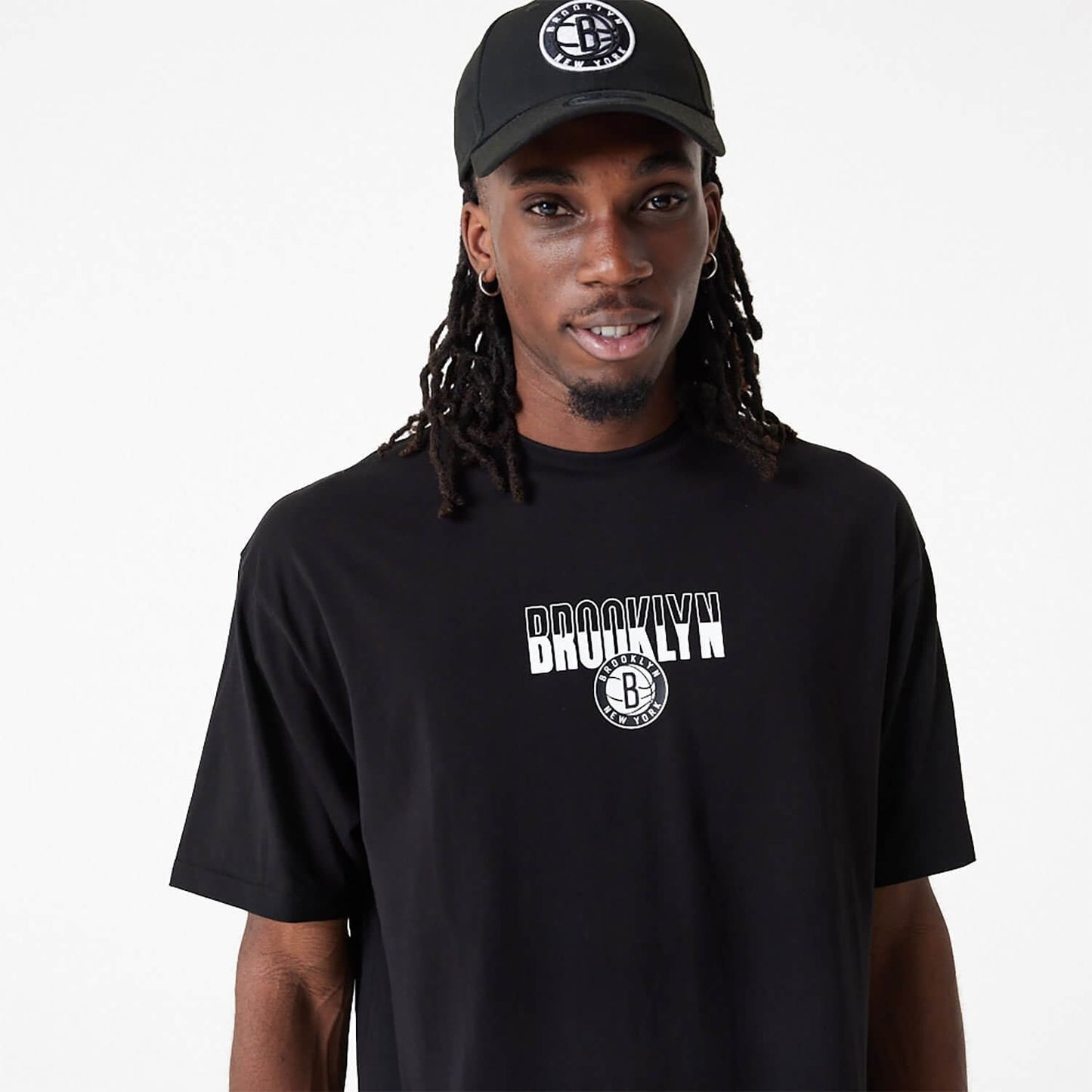New Era NBA Brooklyn Nets City Graphic Black Oversized T-Shirt Black