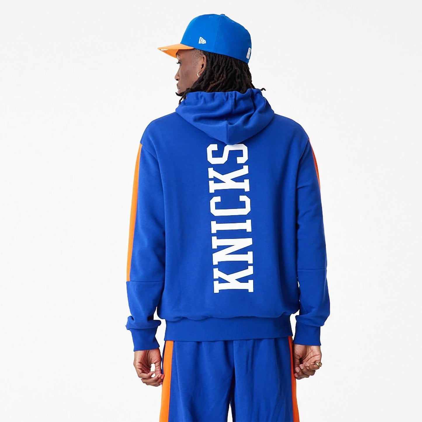 Unisex mikina s kapucňou New Era NBA New York Knicks NBA Colour Block Blue Pullover Hoodie modrá
