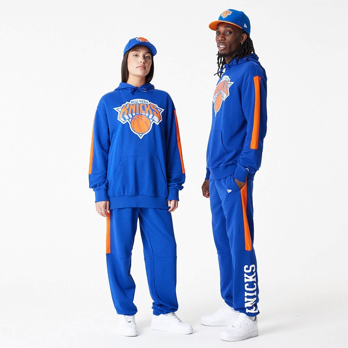 Unisex mikina s kapucňou New Era NBA New York Knicks NBA Colour Block Blue Pullover Hoodie modrá