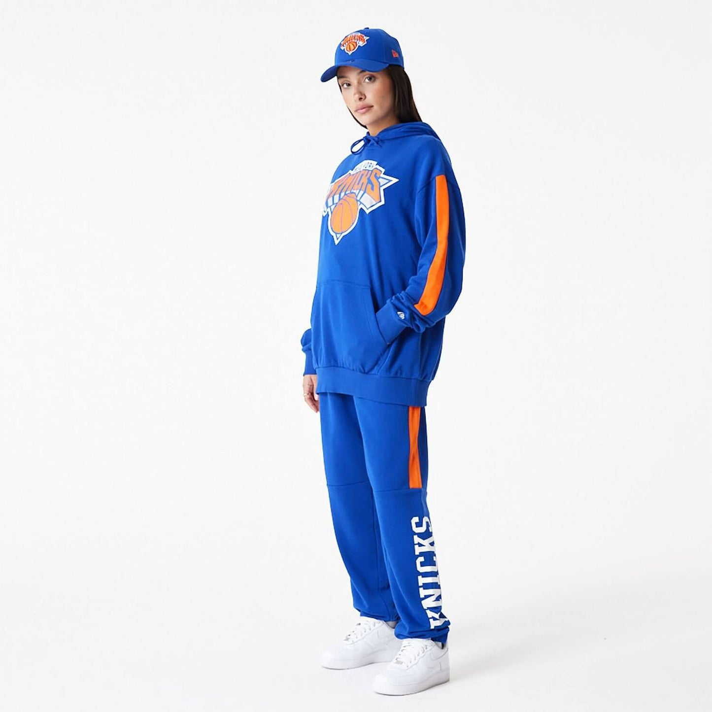 Unisex mikina s kapucňou New Era NBA New York Knicks NBA Colour Block Blue Pullover Hoodie modrá