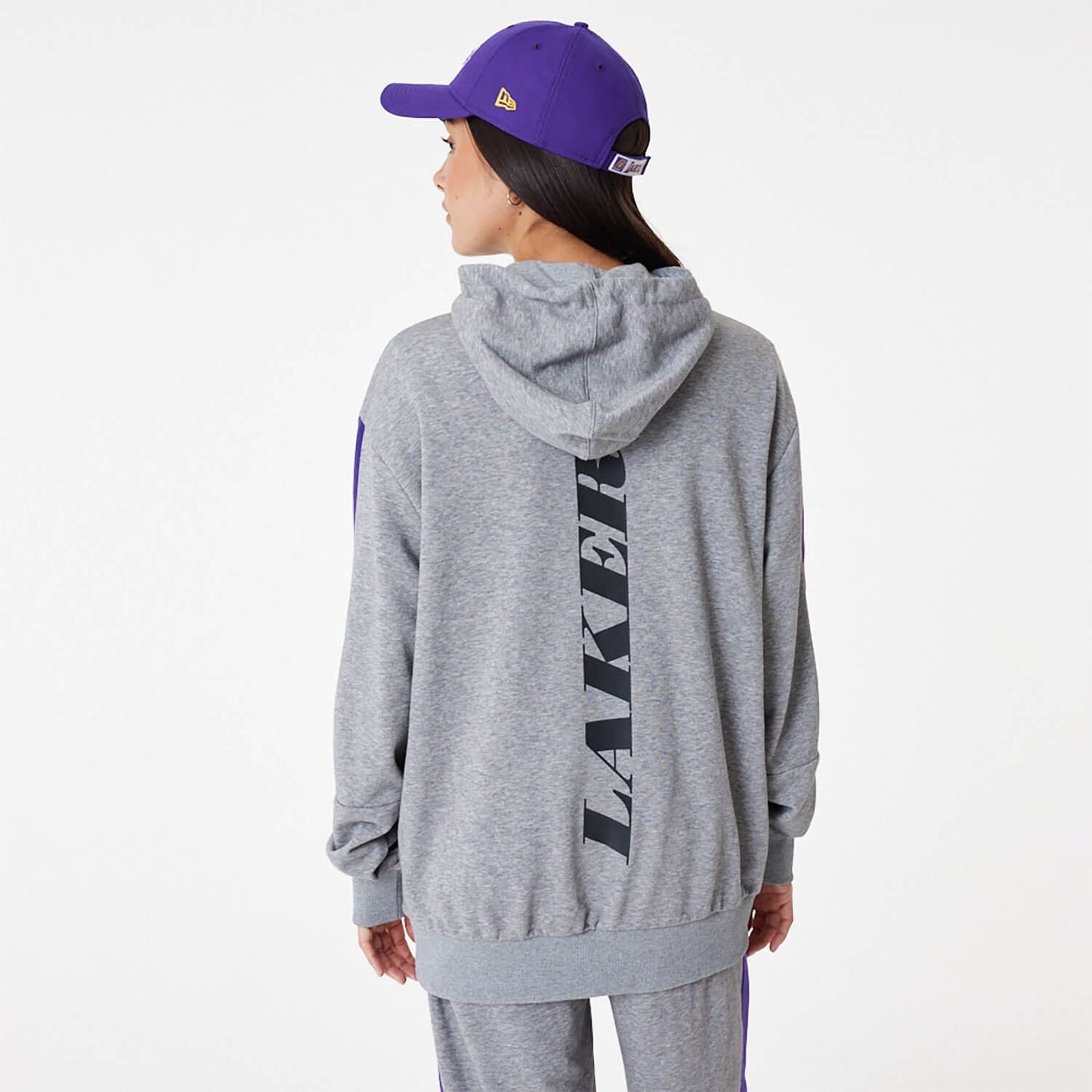 Unisex mikina s kapucňou New Era NBA LA Lakers NBA Colour Block Grey Pullover Hoodie šedá