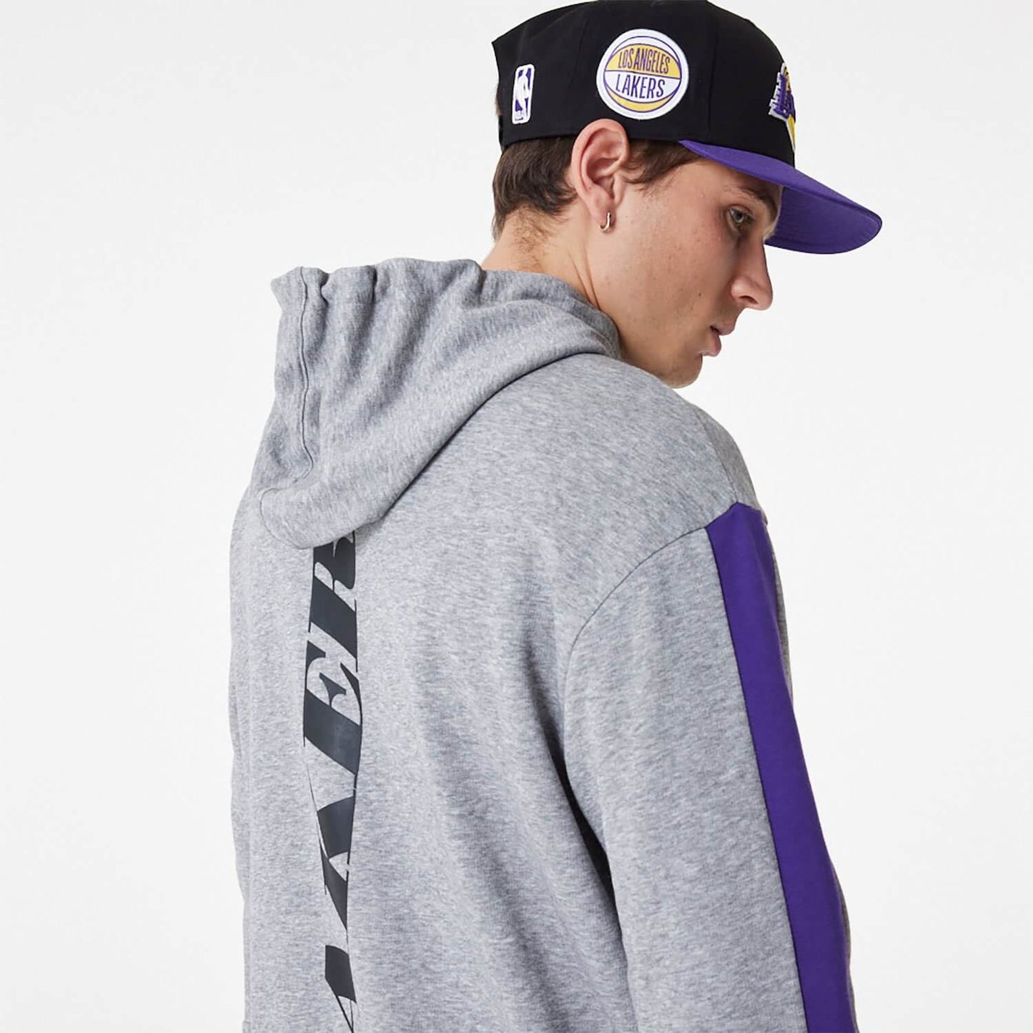 Unisex mikina s kapucňou New Era NBA LA Lakers NBA Colour Block Grey Pullover Hoodie šedá