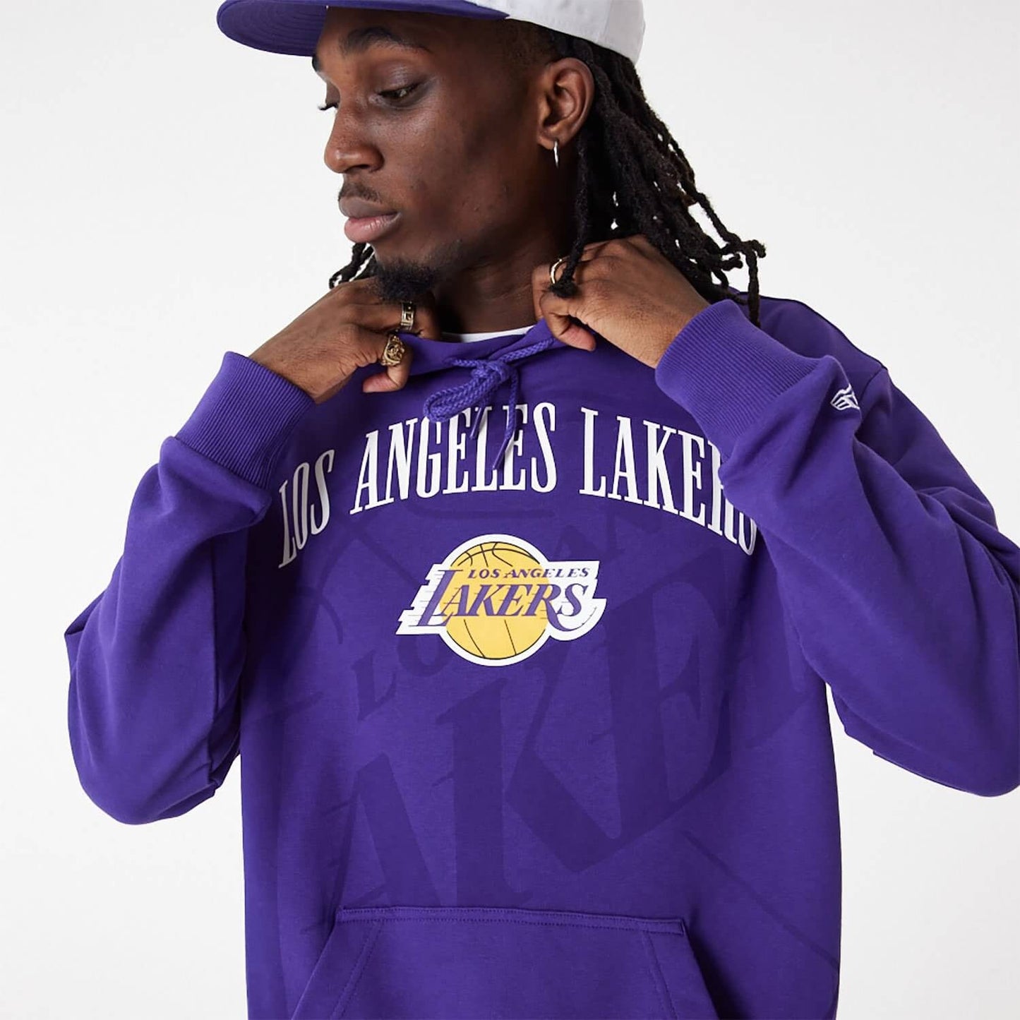 Mikina s kapucňou New Era NBA LA Lakers NBA Logo Purple Pullover Hoodie fialová
