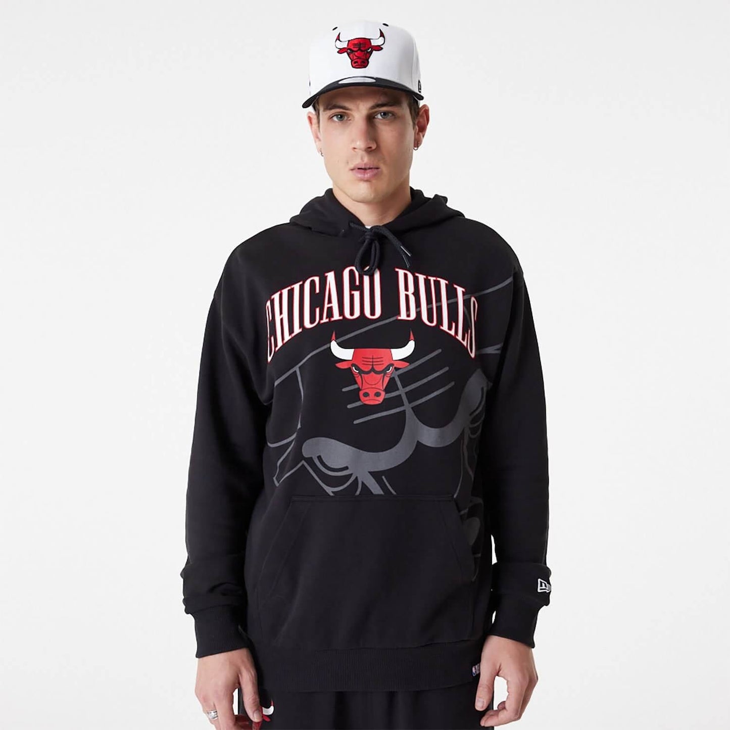 Mikina s kapucňou New Era NBA Chicago Bulls NBA Logo Black Pullover Hoodie čierna