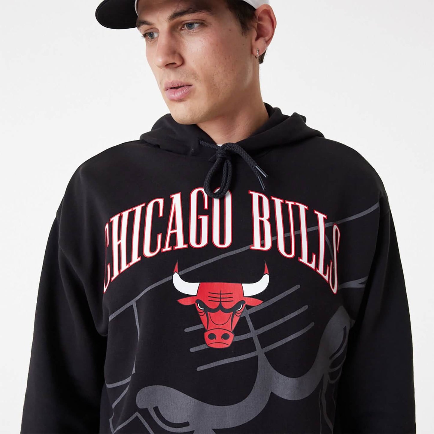 Mikina s kapucňou New Era NBA Chicago Bulls NBA Logo Black Pullover Hoodie čierna