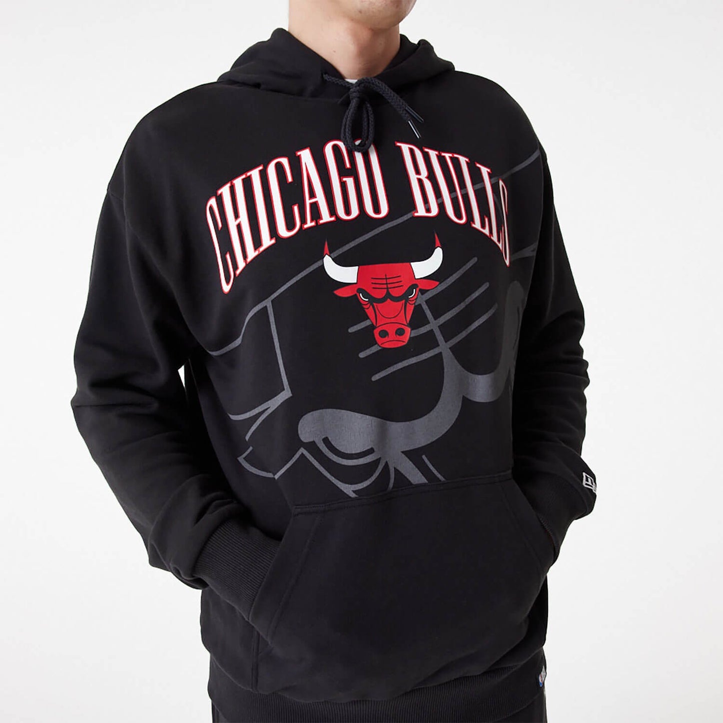 Mikina s kapucňou New Era NBA Chicago Bulls NBA Logo Black Pullover Hoodie čierna