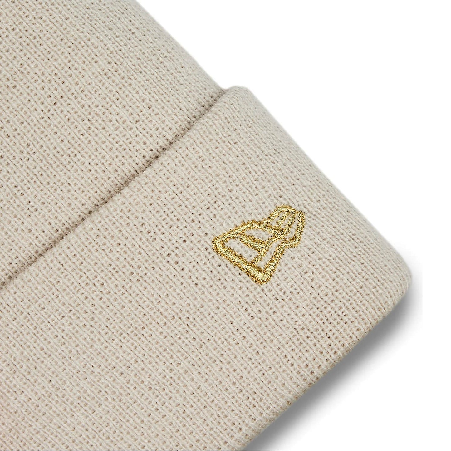 Dámska zimná čiapka s brmbolcom New Era MLB New York Yankees Metallic Pom Stone Womens Bobble Knit Beanie Hat krémovo-biela