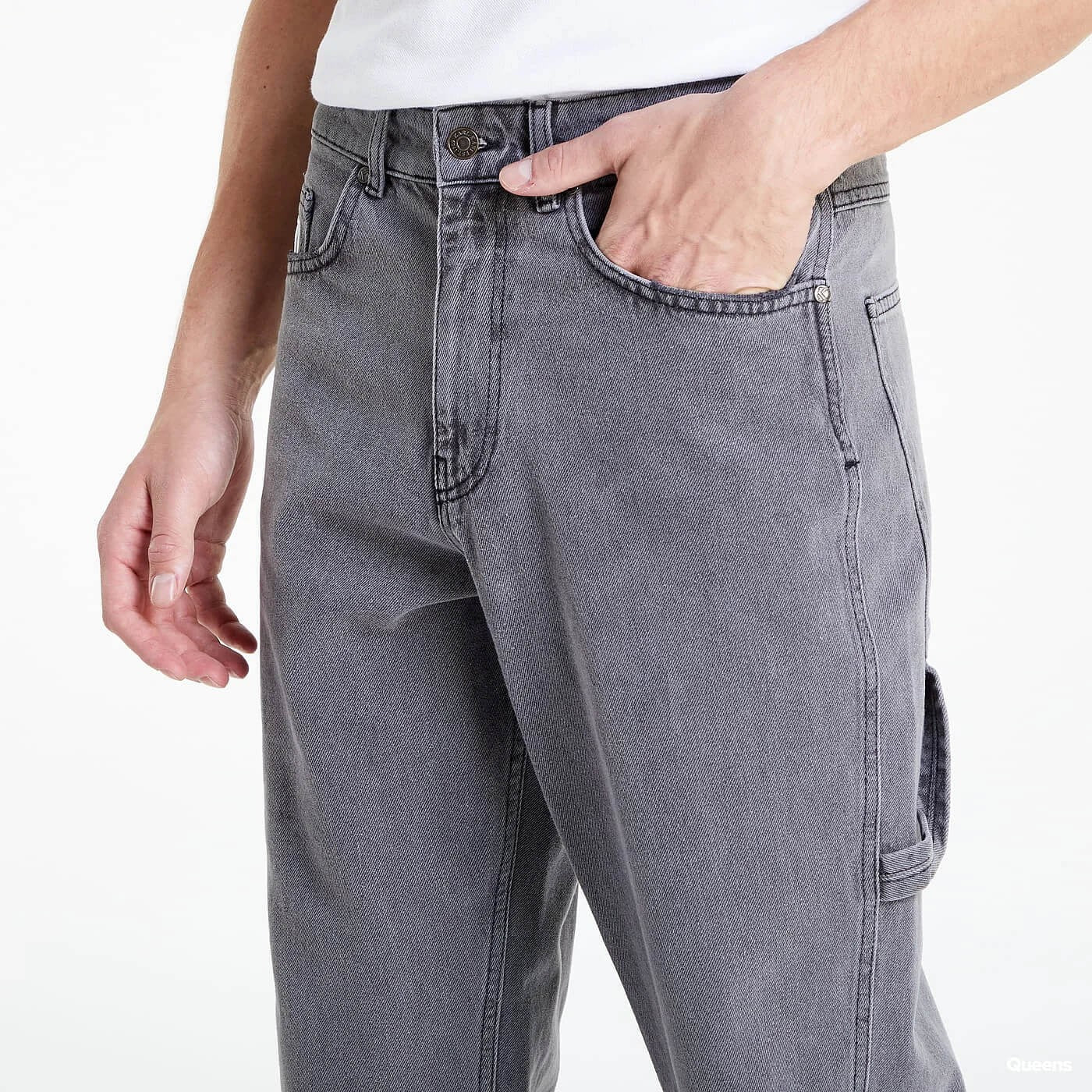 Džínsy Karl Kani KK Retro Tapered Workwear Denim light grey