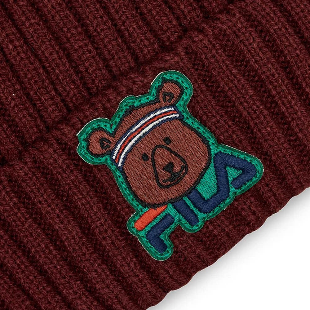 Detská zimná čiapka FILA TARUT Animal family Kids Warm beanie bordová