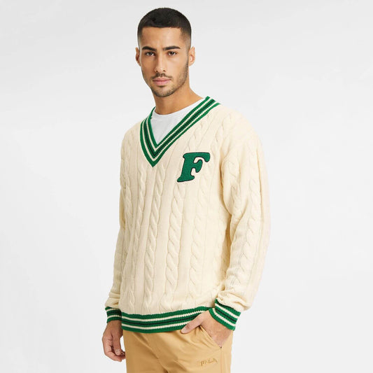 Pletený sveter FILA Taubate krémový