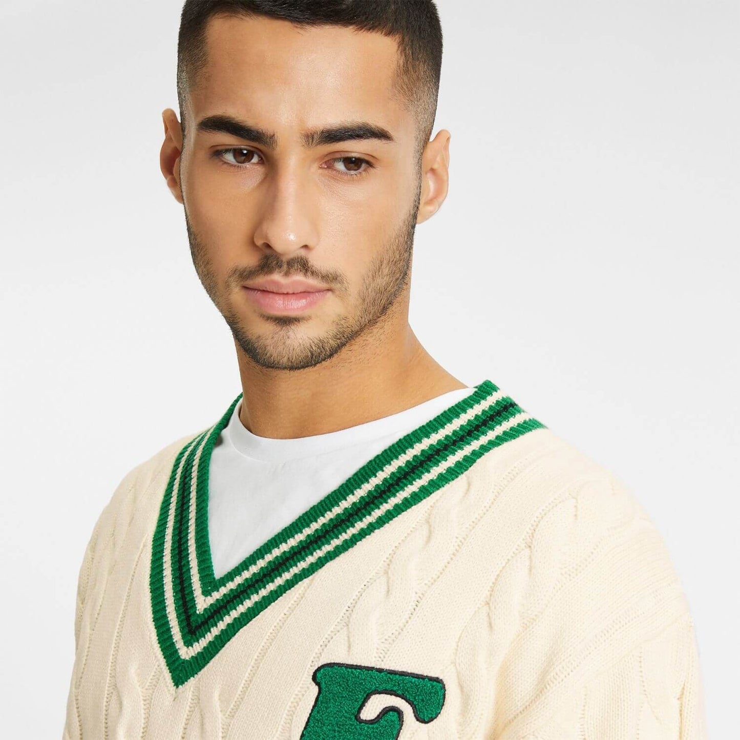 Pletený sveter FILA Taubate krémový