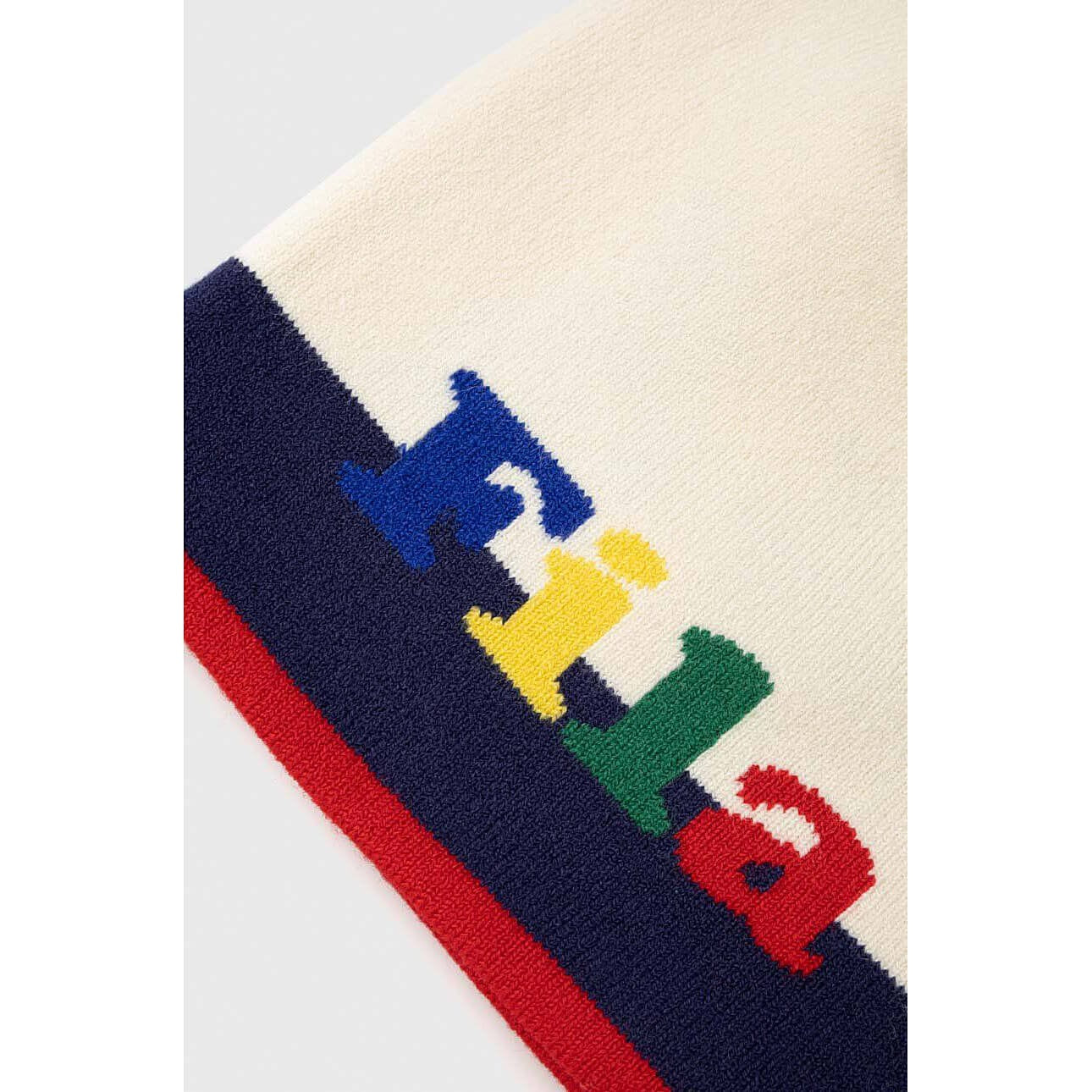 Zimná čiapka Fila Bowie Back To School Colorful Logo Intarsia Beanie krémovo-biela