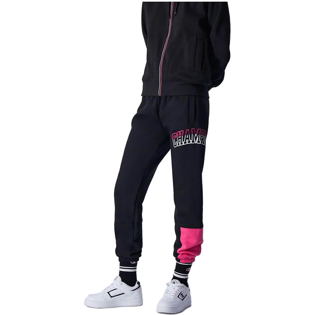 Champion Multi Colour Punch Fleece Joggers Black/Pink