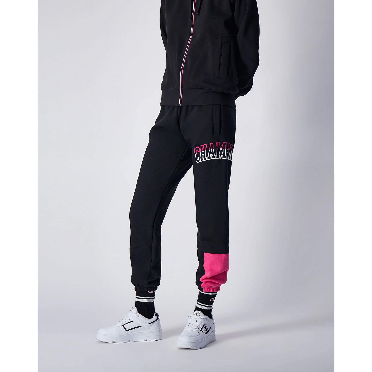Champion Multi Colour Punch Fleece Joggers Black/Pink