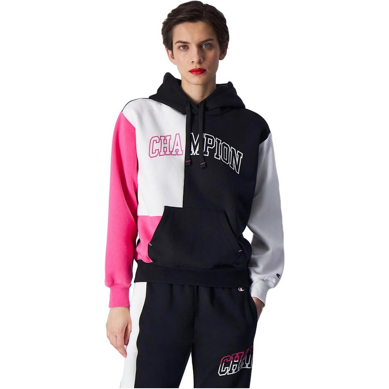 Champion Multi Colour Punch Fleece Hoodie Black/White